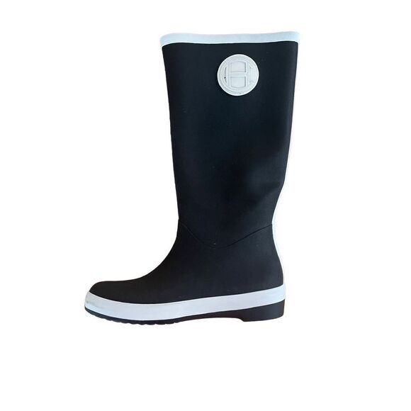 Cole Haan Womens Black Patent Leather Waterproof Tall Rain Boots Size 6 - Picture 8 of 10